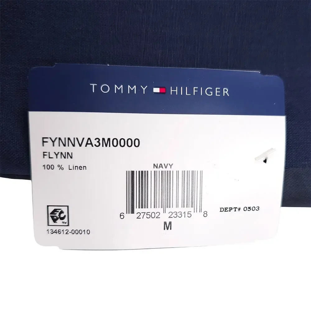 Tommy Hilfiger Mens Modern Fit Linen Suit Vest Sz Medium Navy Blue Solid NWT